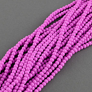 Painted Glass Bead Strands, Baking Paint, Round, Orchid, 6mm, Hole: 1.3~1.6mm, about 133pcs/strand, 31.4 inch(DGLA-S071-6mm-35)