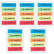 5 Colors Neon Color PET Please Sign Here Arrow Index Tabs, Sign Here Sticky Note Flags Label Tags, Mixed Color, 56x77x1.6mm, Sticker: 45.5x12x0.1mm(DIY-WH0032-29)