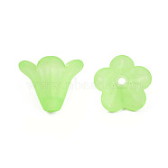 Frosted Acrylic Beads, Flower, Pale Green, 10x13.5mm, Hole: 1.8mm, about 1600pcs/500g(PL692-8)
