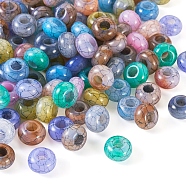 Transparent Crackle Acrylic Beads, Rondelle, Mixed Color, 14x8.5mm, Hole: 5.5mm(CACR-TAC0003)