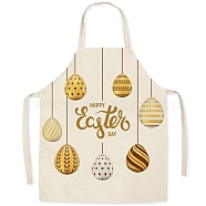 Cute Easter Egg Pattern Polyester Sleeveless Apron, with Double Shoulder Belt, for Household Cleaning Cooking, Saddle Brown, 680x550mm(PW-WG98916-35)