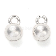 Alloy Charms, Long-Lasting Plated, Round, Silver, 9x6mm, Hole: 1.6mm(PALLOY-A006-07S)
