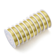 Round Copper Jewelry Wire, Long-Lasting Plated, Light Gold, 20 Gauge, 0.8mm, about 9.84 Feet(3m)/roll(X-CWIR-Q006-0.8mm-G)