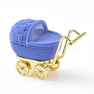 Baby Carriage Shape Velvet Jewelry Boxes, Jewelry Storage Case, for Ring Earrings Necklace, Cornflower Blue, 8.5x4.2x6.4cm(VBOX-L002-J01)