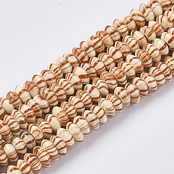 Dyed Natural Wooden Beads Strands, with Wavy Pattern, Lead Free, Rondelle, Navajo White, 6~7x3mm, Hole: 1.5mm, about 325 pcs/strand, 38.19 inch(WOOD-T025-007B-007B-LF)
