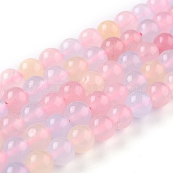 Natural White Jade Beads, Round, Dyed, Colorful, 8mm, Hole: 1mm, about 49pcs/strand, 15.16''(38.5cm)(G-G766-B-07)