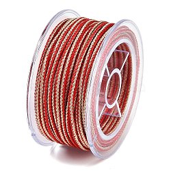 10 Yards Round Braided Nylon Threads, for Chinese Knot Making, Red, 1.5mm, about 2.19 Yards(2m)~3.28 Yards(3m)/Roll(NWIR-G019-02K)