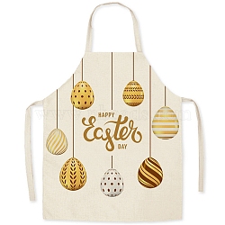 Cute Easter Egg Pattern Polyester Sleeveless Apron, with Double Shoulder Belt, for Household Cleaning Cooking, Saddle Brown, 680x550mm(PW-WG98916-35)