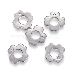 304 Stainless Steel Charms, Laser Cut, Hollow, Clover, Stainless Steel Color, 10x10x1mm, Hole: 1.2mm(STAS-L238-066P)
