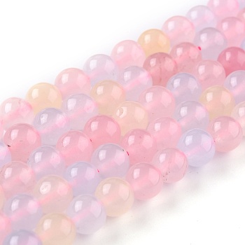 Natural White Jade Beads, Round, Dyed, Colorful, 8mm, Hole: 1mm, about 49pcs/strand, 15.16''(38.5cm)