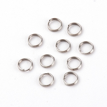 201 Stainless Steel Split Ring, Lure Tackle Connector, Fishing Accessory, Stainless Steel Color, 5x1mm, 4mm Inner Diameter