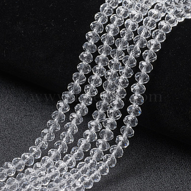 4mm Clear Rondelle Glass Beads