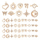 50Pcs 10 Style Heat & Arrow & Butterfly & Star & Bowknot Alloy Pendants(FIND-GO0001-03)-1