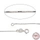 Rhodium Plated 925 Sterling Silver Box chain Necklaces(X-STER-E032-107A)-1