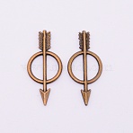 Alloy Cabochons, Arrow with Round, Cadmium Free & Lead Free, Antique Bronze, 28.7x13x2mm(PALLOY-WH0076-48AB-RS)
