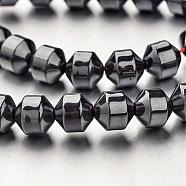 Non-magnetic Synthetic Hematite Bead Strands, Bicone, Original Color, 6x6mm, Hole: 1mm, about 61pcs/strand, 15.7 inch(G-F300-31A-09)