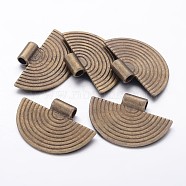 Tibetan Style Alloy Pendants, Half Flat Round, Antique Bronze, Lead Free and Cadmium Free, 23x34mm, Hole: 3.5mm(X-K08QJ071)