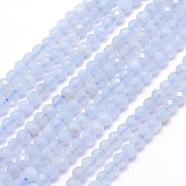Natural Blue Lace Agate Beads Strands, Faceted, Round, 2.5~3mm, Hole: 1mm, about 113pcs/strand, 15.35 inch(39cm)(G-E411-12-3mm)