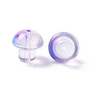 Transparent Glass Beads, Mushroom, Blue Violet, 13.5x13.5mm, Hole: 1.6mm(GLAA-F117-08F)