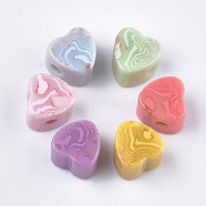 Resin Beads, Imitation Gemstone, Heart, Mixed Color, 12.5x12.5x9.5mm, Hole: 3mm(RESI-S377-28A)