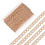 Metallic Lace Trim, Craft Ribbon for Bridal Costume Crafts and Sewing, Champagne Gold, 3/8 inch(9~10mm), about 20 Yards/card(MCOR-WH0003-03B)