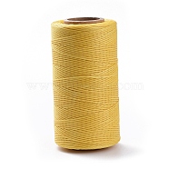 Flat Waxed Polyester Cords, Gold, 1x0.3mm, about 284.33 yards(260m)/roll(YC-K001-22)