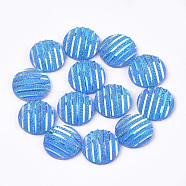 Resin Cabochons, Flat Round, Cornflower Blue, 12x3~3.5mm(CRES-T012-05G)