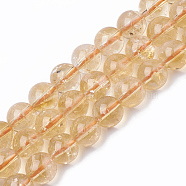 Grade A Natural Citrine Beads Strands, Round, 10mm, Hole: 1mm, about 40pcs/strand, 15.7 inch(G-S281-53-10mm)