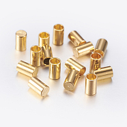 Brass Cord Ends, End Caps, Column, Golden, 5x3mm, Inner Diameter: 2mm(KK-K192-09G)