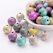 Spray Painted Acrylic Beads, Matte Style, Round, Mixed Color, Size: about 12mm  in diameter, hole: 2mm, about 580pcs/500g(PB24P9286)
