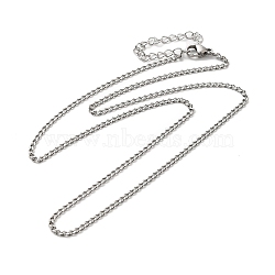 304 Stainless Steel Curb Chain Necklace, for Beadable Necklace Making, Stainless Steel Color, 17.95 inch(45.6cm)(STAS-C079-19P)