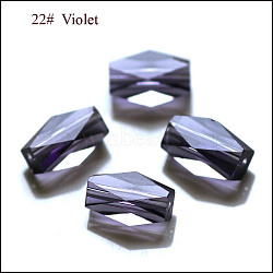 Imitation Austrian Crystal Beads, Grade AAA, K9 Glass, Faceted, Column, Dark Slate Blue, 8x5.5mm, Hole: 0.7~0.9mm(SWAR-F055-8x4mm-22)