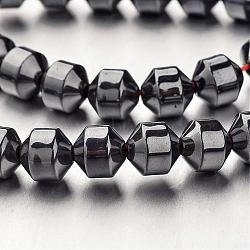 Non-magnetic Synthetic Hematite Bead Strands, Nickel Free & Lead Free, Bicone, Original Color, 6x6mm, Hole: 1mm, about 61pcs/strand, 15.7 inch(G-F300-31A-09)