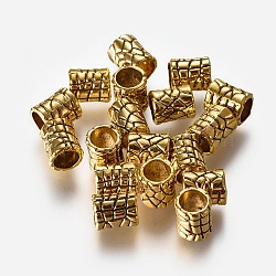 Tibetan Style Beads, Antique Golden Color, Lead Free & Cadmium Free, Tube, 7x6mm, Hole: 4mm(GLF0979Y)