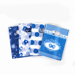 Printed Plastic Bags, Rectangle, Deep Sky Blue, 20x15cm(PE-T003-15x20cm-02)