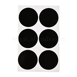 Flat Round Blank Wipe-off Die Reusable Waterproof PVC Adhesive Sticker, Spice Jar Tag, Gift Packaging Labels, Black, 16.9x10.5x0.02cm, Tags: 49mm, 6pcs/sheet(DIY-I073-01)