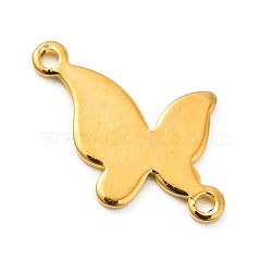 Rack Plating Brass Connector Charms, Long-Lasting Plated, Butterfly Links, Golden, 11x18x1mm, Hole: 1.2mm(KK-E067-06G)