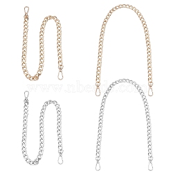 Elite 4Pcs 2 Colors Aluminum Bag Strap Curb Chains, Wallet Chains, with Swivel Clasps, Platinum & Golden, 4pcs/box(FIND-PH0003-51)