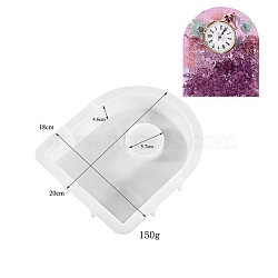 DIY Silicone Clock Display Decoration Molds, Resin Casting Molds, for UV Resin, Epoxy Resin Craft Making, Arch, 200x180x46mm, Inner Diameter: 57mm(PW-WG94082-02)