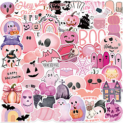 Halloween 50Pcs PVC Adhesive Waterproof Stickers Self-Adhesive Stickers, for DIY Photo Album Diary Scrapbook Decoration, Mixed Shapes, 30~60mm, 50pcs/set(PW-WGE8137-01)