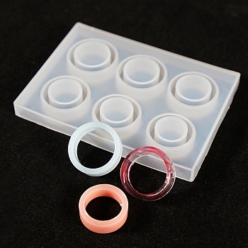 Silicone Ring Molds, Resin Casting Molds, For UV Resin, Epoxy Resin Jewelry Making, White, 83x59x8mm, Inner Size: 18mm and 19mm