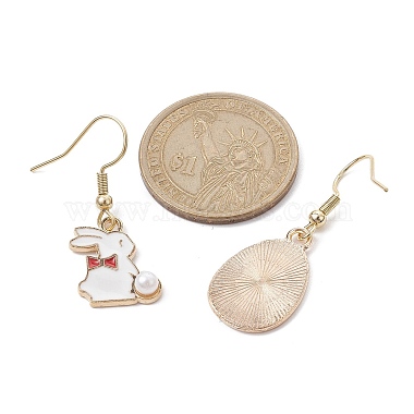 boucles d'oreilles pendantes en alliage d'émail sur le thème de Pâques(EJEW-JE05497-01)-3