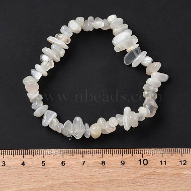 Bracelets blanc pierre de lune extensibles naturelles(BJEW-JB03681-09)-6