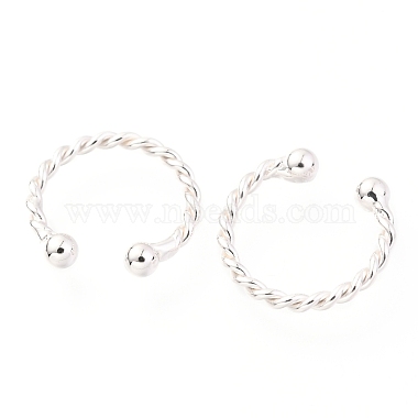 Pendientes tipo brazalete de plata de ley 925 con baño de rodio(EJEW-H124-10P)-2