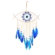 Wooden Woven Net/Web with Feather Pendant Decotations(FEAT-PW0001-120B)-1