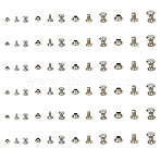 400 Sets 4 Styles Iron Rivets, Semi-Tublar Rivets, Collision Rivets, Platinum, 3~6x2~6mm, 100 sets/style(IFIN-FH0001-80)