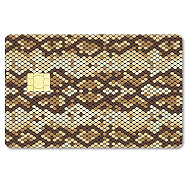 Rectangle PVC Plastic Waterproof Card Stickers, Self-adhesion Card Skin for Bank Card Decor, Snakeskin, 186.3x137.3mm(DIY-WH0432-097)