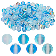 120Pcs 6 Colors Synthetic Moonstone Beads Strands, Frosted, Round, Mixed Color, 6mm, Hole: 0.8~1mm, about 20pcs/color(G-OC00005-21)