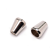 Zinc Alloy Cord Ends, End Caps, Cone, Platinum, 13x10.5mm, Hole: 5mm, Inner Diameter: 8mm(PALLOY-WH0088-48P)