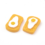 Resin Cabochons, Toast with Fried Egg/Poached Egg, Gold, 20x14x6mm(X-CRES-S304-71)